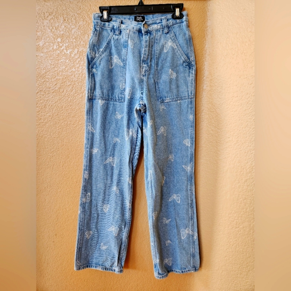 Simple Society Butterfly Print Denim Jeans Size 1/25